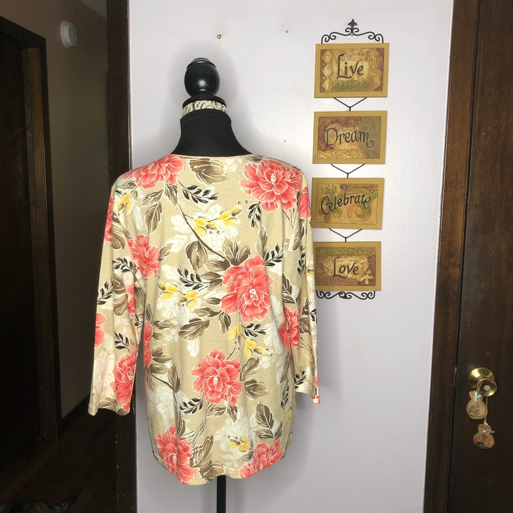 Karen Scott Long sleeve Floral top - Picture 4 of 6